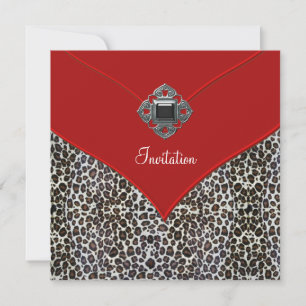 Leopard Rot Allround-Party-Event Einladung