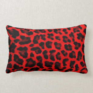 Leopard - Rot und Schwarzes Lendenkissen