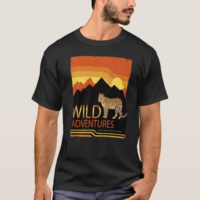 Leopard Safari Savannah Afrika Wildkatze Abenteuer T-Shirt (Vorderseite)