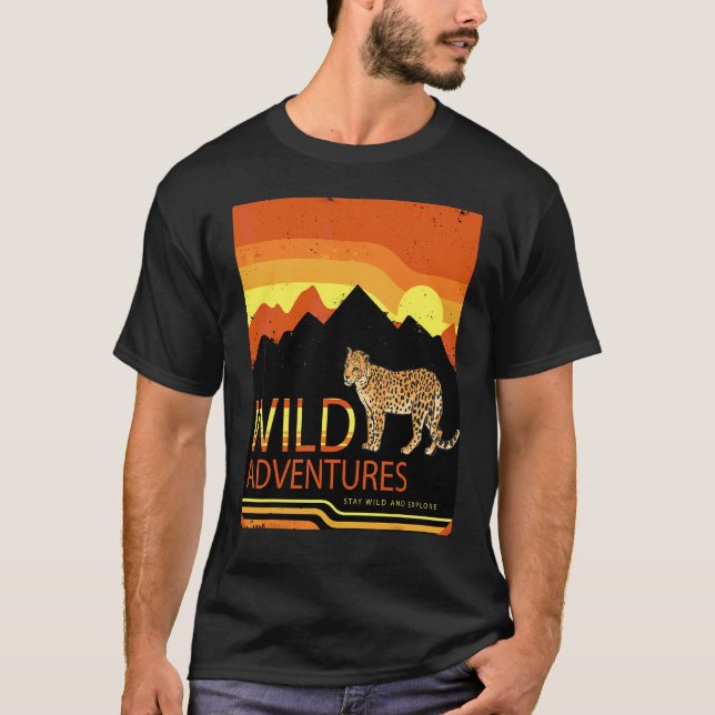 Leopard-Safari-Savanne Afrika Wildkatze Abenteuer T-Shirt (Vorderseite)