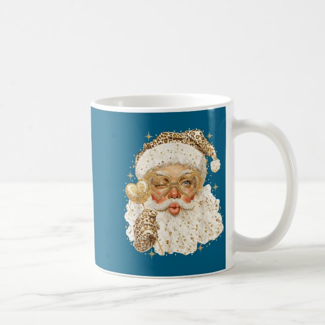 Leopard Santa Christmas Funny Gift For Women, Girl Kaffeetasse (Rechts)