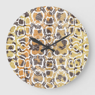 Leopard Schlange Animal Print Textur Große Wanduhr
