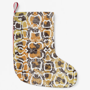 Leopard Schlange Animal Print Textur Kleiner Weihnachtsstrumpf