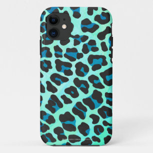 Leopard Schwarz und Aquamarin Case-Mate iPhone Hülle