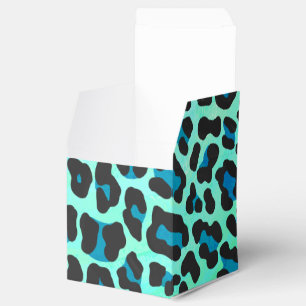 Leopard Schwarz und Aquamarin Geschenkschachtel