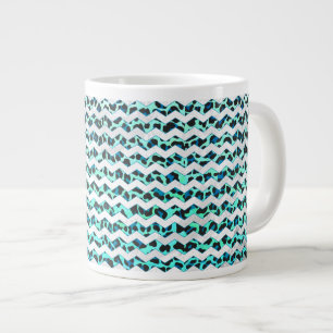 Leopard Schwarz und Aquamarin Jumbo-Tasse