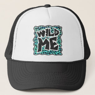 Leopard Schwarz und Aquamarin Truckerkappe