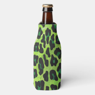Leopard, Schwarz und Grün Flaschenkühler