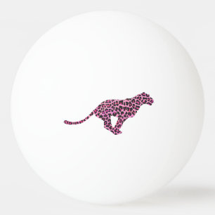 Leopard Schwarz und Hot Pink Druck Silhouette Tischtennisball