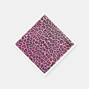 Leopard-Schwarz-und Pink-Druck Serviette