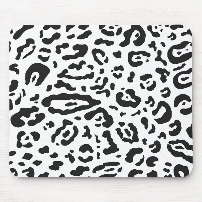 Leopard, Schwarz/Weiß, Leopard Mousepad (Vorne)