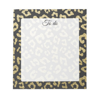 Leopard, schwarzes Gold, elegantes Tiermuster Notizblock