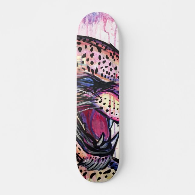 Leopard Scream Skateboard (Vorne)