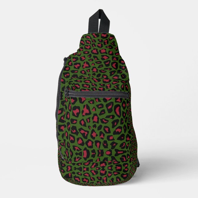 Leopard Seamless Muster Crossbody Bag (Vorderseite)