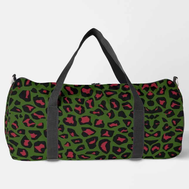 Leopard Seamless Muster Duffle Bag (Vorderseite)