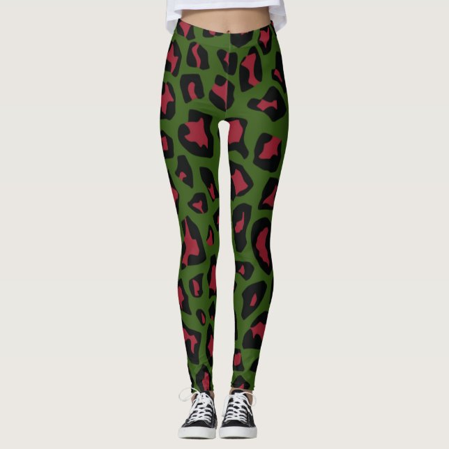 Leopard Seamless Muster Leggings (Vorderseite)