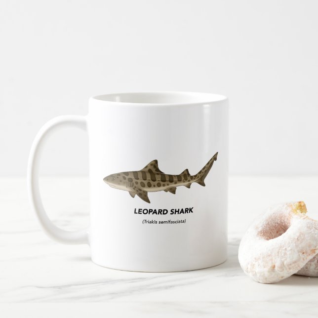 Leopard Shark - Meerestiere in Kalifornien Kaffeetasse (Mit Donut)