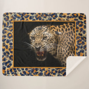 Leopard Sherpa Blanket Sherpadecke