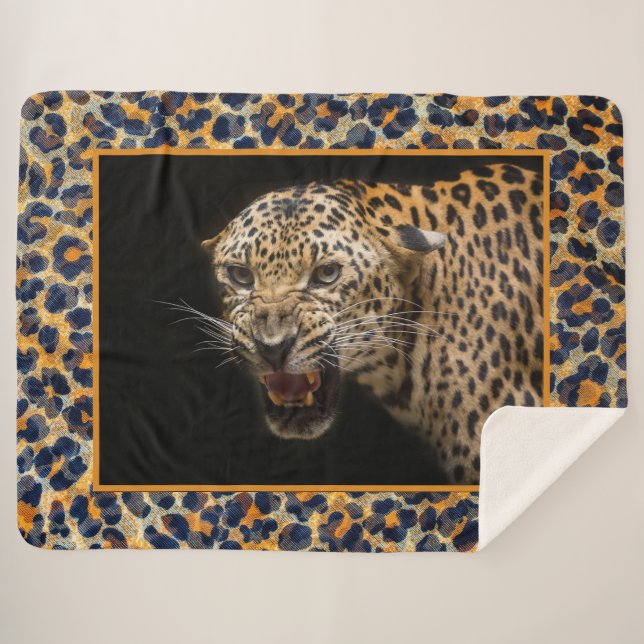 Leopard Sherpa Blanket Sherpadecke (Vorderseite (Horizontal))