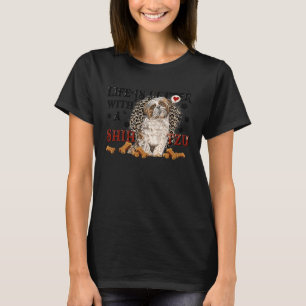 Leopard Shih Tzu Mama mit Shih Tzu Mama Vater T-Shirt