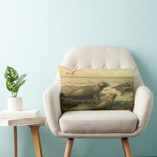 Leopard-Siegel, Vintage Wassertiere — Leben in der Lendenkissen