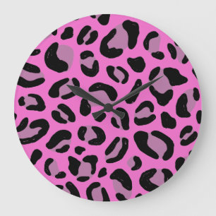 Leopard Skin Animal Print Square Wall Clock Große Wanduhr