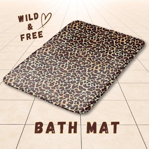 Leopard Skin Brown Cream Pattern - Badematte