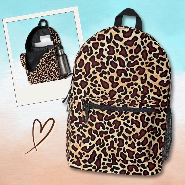Leopard Skin Brown Cream Pattern - Bedruckter Rucksack (Von Creator hochgeladen)