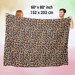 Leopard Skin Brown Cream Pattern - Fleecedecke