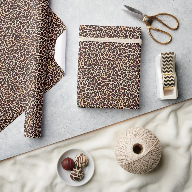 Leopard Skin Brown Cream Pattern - Geschenkpapier (Kunsthandwerk)