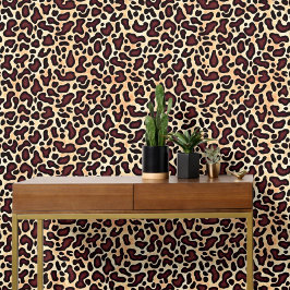 Leopard Skin Brown Cream Pattern - Tapete