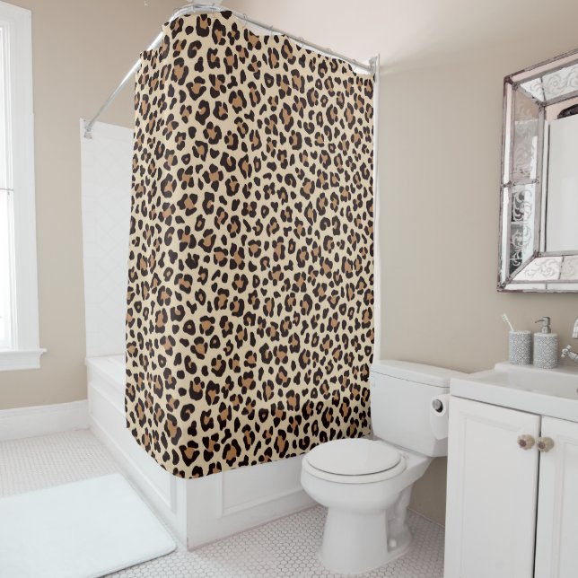 Leopard Skin Fur Muster Duschvorhang (Beispiel)