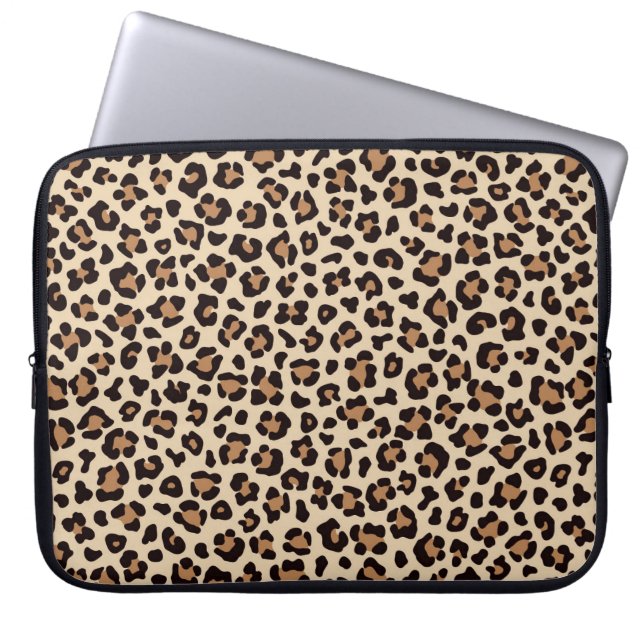 Leopard Skin Fur Muster Laptopschutzhülle (Vorderseite)