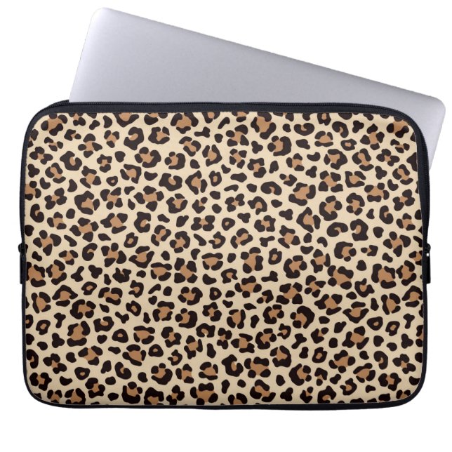Leopard Skin Fur Muster Laptopschutzhülle (Vorderseite)