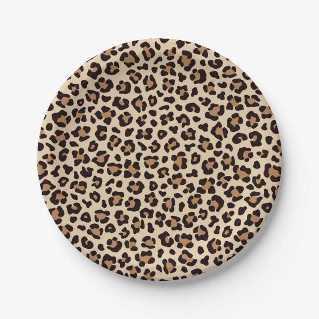 Leopard Skin Fur Muster Pappteller (Vorderseite)