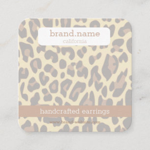 Leopard-Skin-Handmade-Schmuck-Stud-Halter Quadratische Visitenkarte