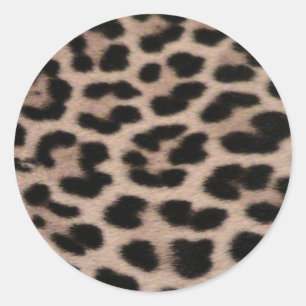 Leopard Skin Hintergrund Runder Aufkleber