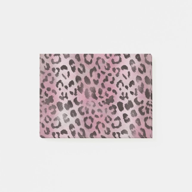 Leopard Skin in Rosa Rose Post-it Klebezettel (Vorderseite)