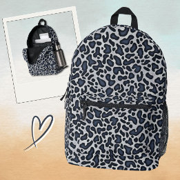 Leopard Skin Jeans Grau Blau Muster - Bedruckter Rucksack