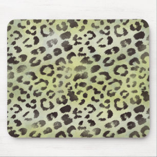Leopard Skin Mandarine Lime Green Mousepad