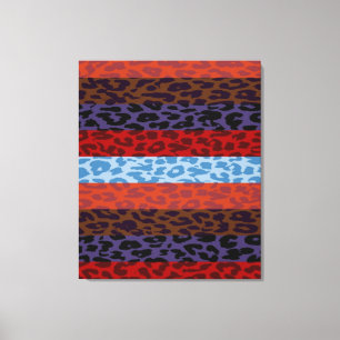 Leopard Skin Multicolor Stripe Muster 3 Leinwanddruck