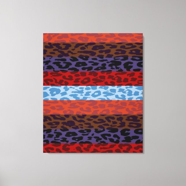 Leopard Skin Multicolor Stripe Muster 3 Leinwanddruck (Vorderseite)