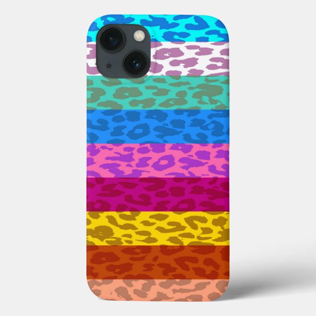 Leopard Skin Multicolor Stripmuster 2 Case-Mate iPhone Hülle (Rückseite)