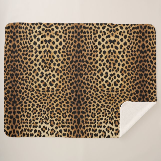 Leopard Skin Pattern Sherpadecke (Vorderseite (Horizontal))