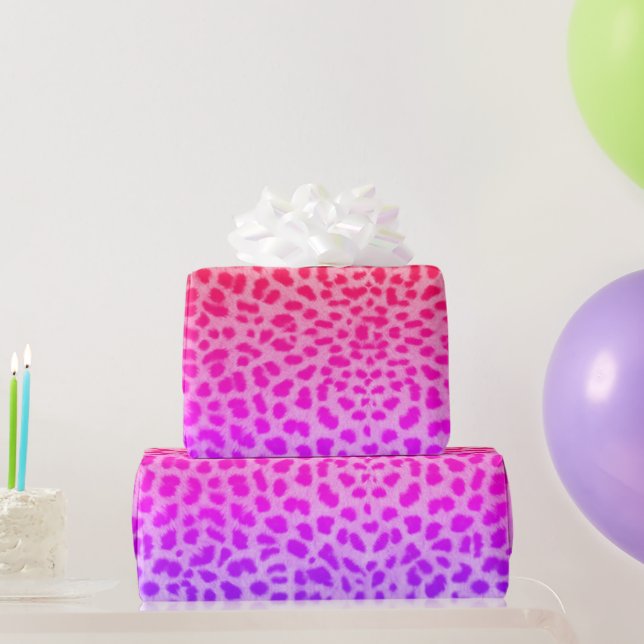 Leopard Skin Pink Lila Wrapping Paper Geschenkpapier (Partygeschenke)