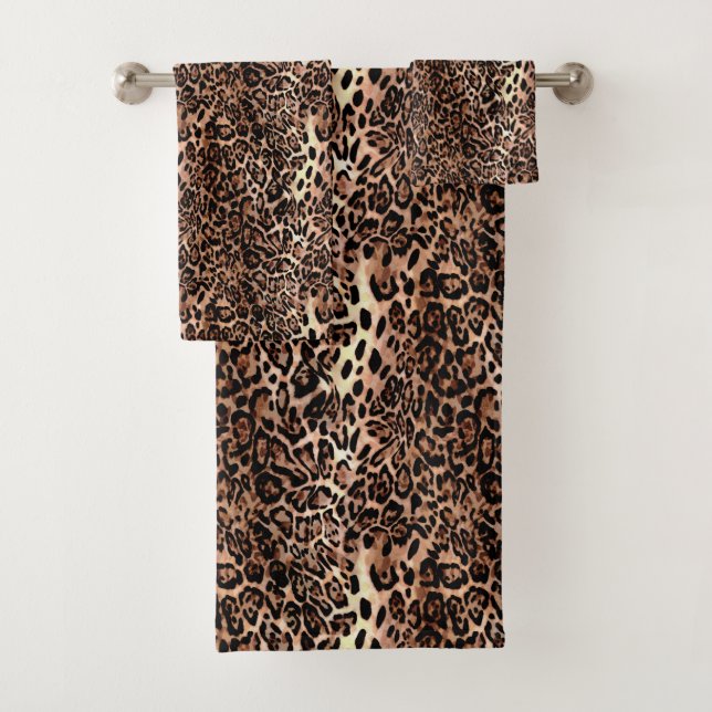 Leopard Skin Print Badhandtuch Set (Insitu)