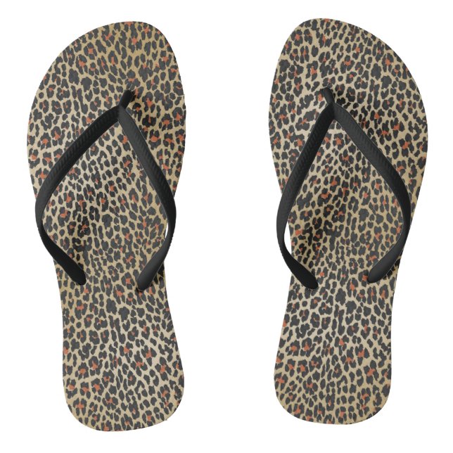 Leopard Skin Print Flip Flops (Fußbett)