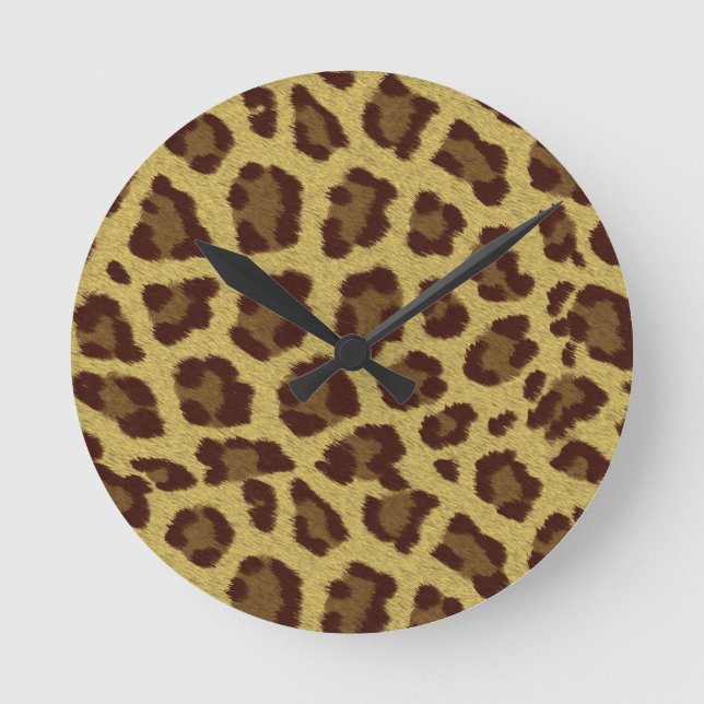 Leopard Skin Runde Wanduhr (Vorderseite)