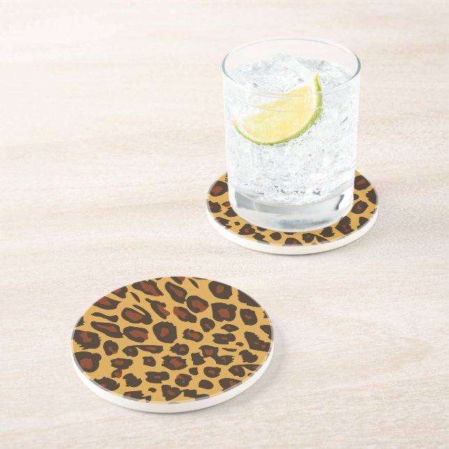 Leopard Skin Sandstein Untersetzer (Seite)