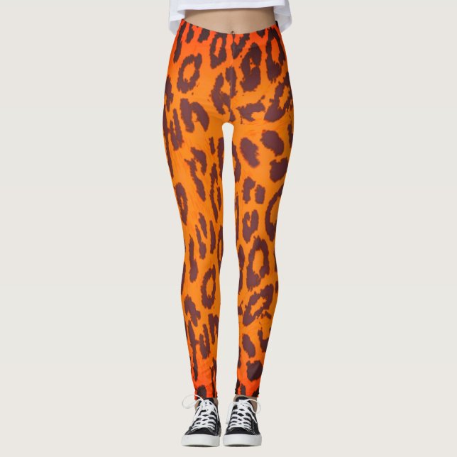Leopard Skin Texture Muster Leggings (Vorderseite)
